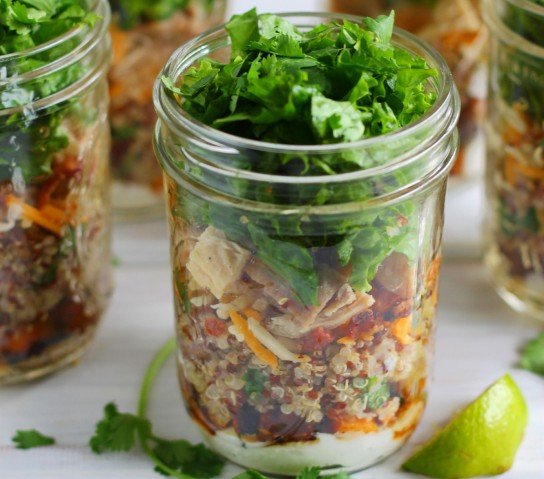 Burrito Bowl Mason Jar Salads