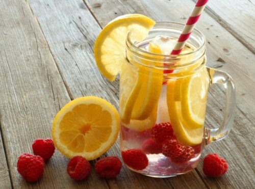 lemon and raspberries are great ingredients for detox waters