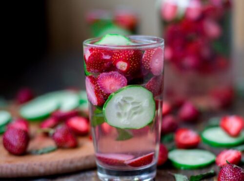 strawberries and cucumbers to add to water to detox