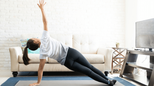 yoga side plank for toned arms featured