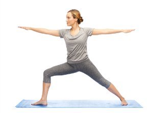 Warrior II yoga pose asana