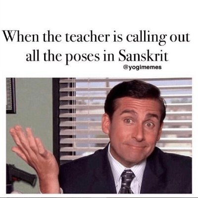 funny yoga quote about sanskrit