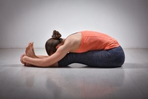 seated forward bend beginner yoga pose