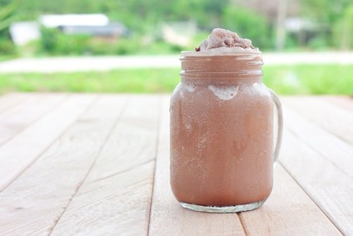 cacao protein shake with iced coffee for weight loss