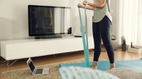 woman working out at home featured