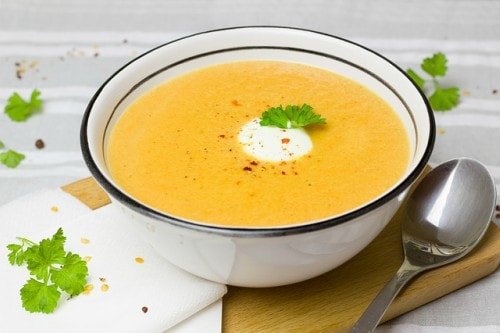 carrot veggie soup under 300 calories