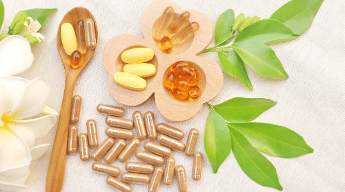 Apple Cider Vinegar Pills Display with Several Varieties Shown