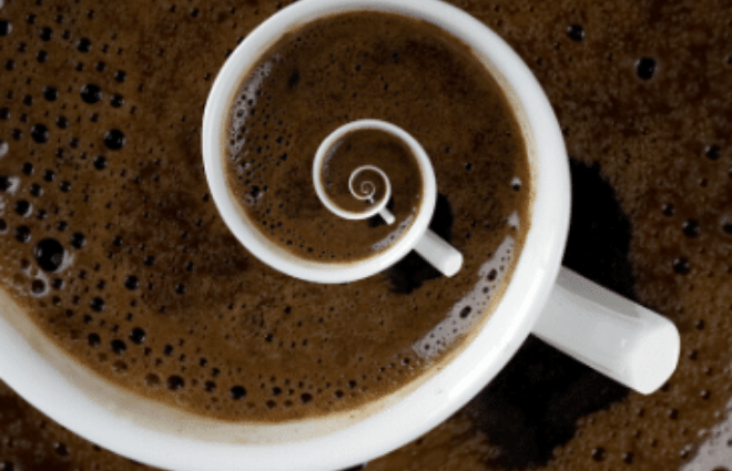 coffee cup spiral effects of coffee