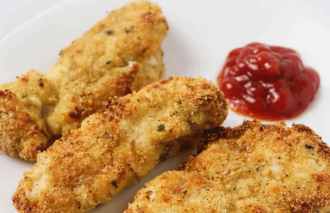 air fried chicken tenders with ketchup
