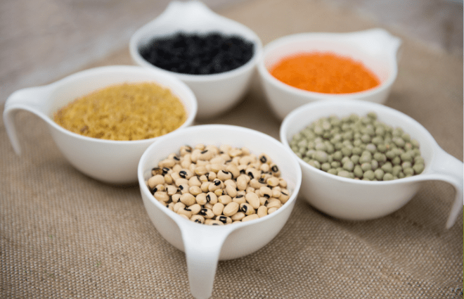 Healthy Carbohydrates - beans, black beans, red lentils, green lentils