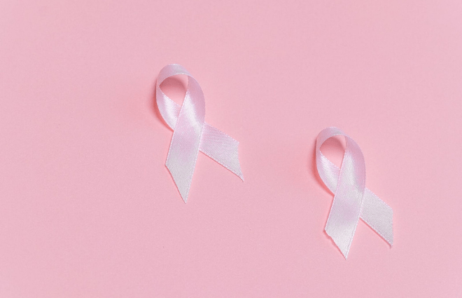 Two pink breast cancer awareness ribbons