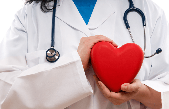 Doctor holding a heart-shaped figurine