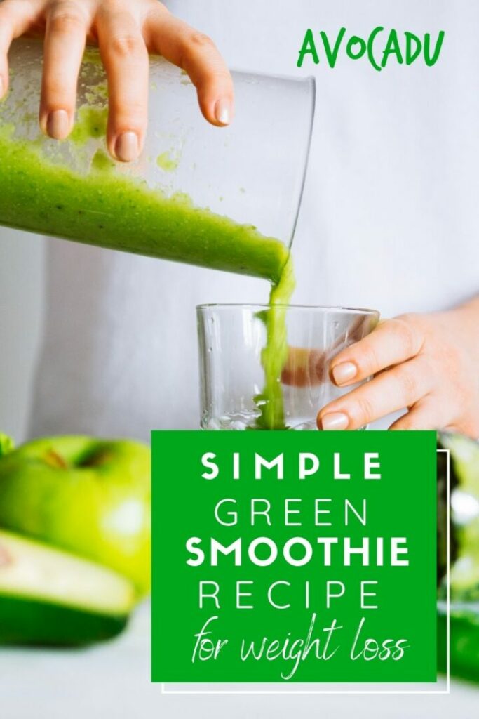 green smoothie being poured
