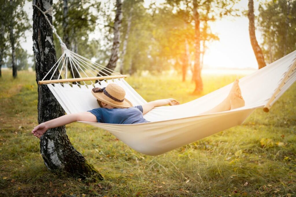 Realistic Weight Loss Goals resting in a hammock