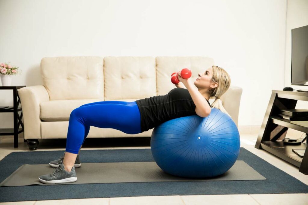 Role of Strength Training in Women's Weight Loss on an exercise ball