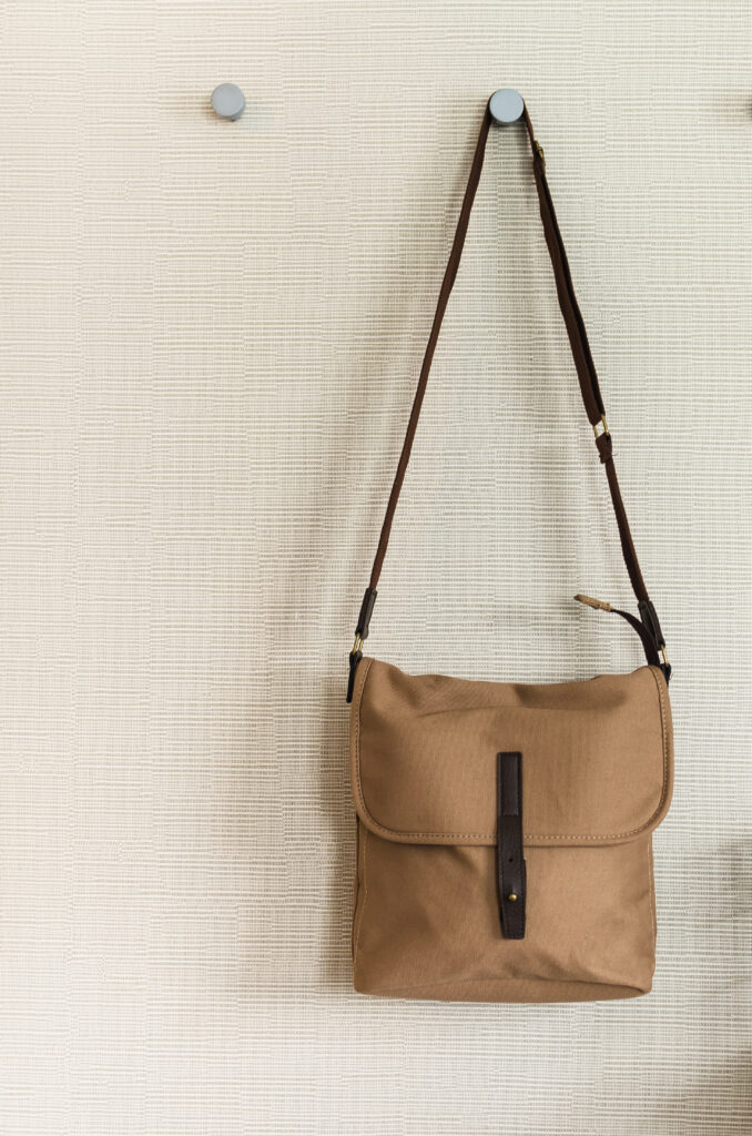 hanging a handbag