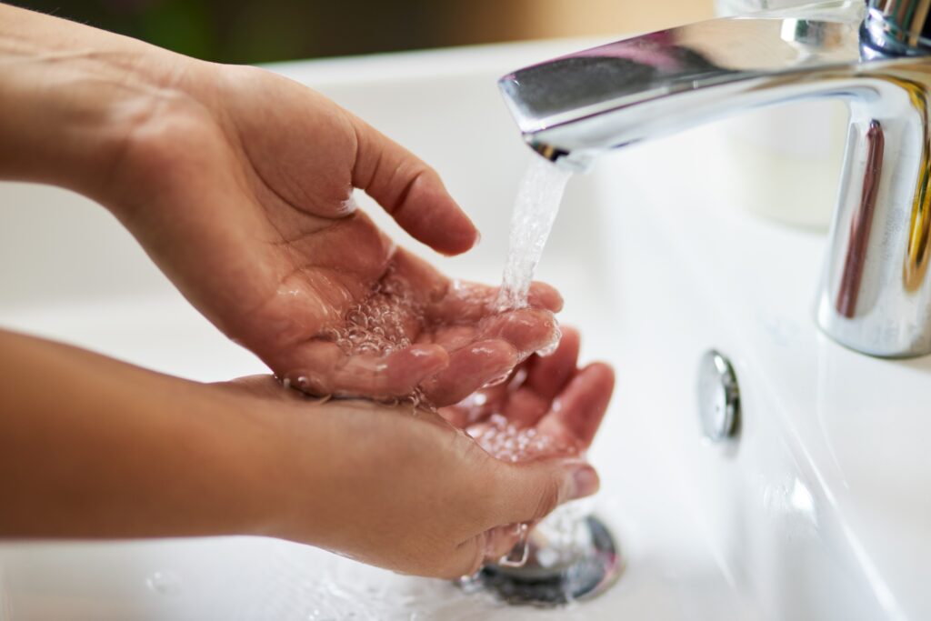 washing hands